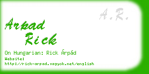 arpad rick business card
